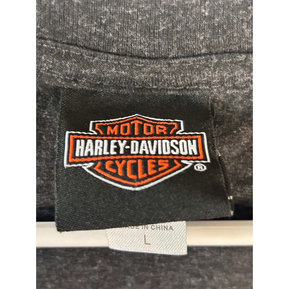 Harley-Davidson Womens Zion Washington UT Skull Graphic T-Shirt Charcoal Gray L - Picture 3 of 5